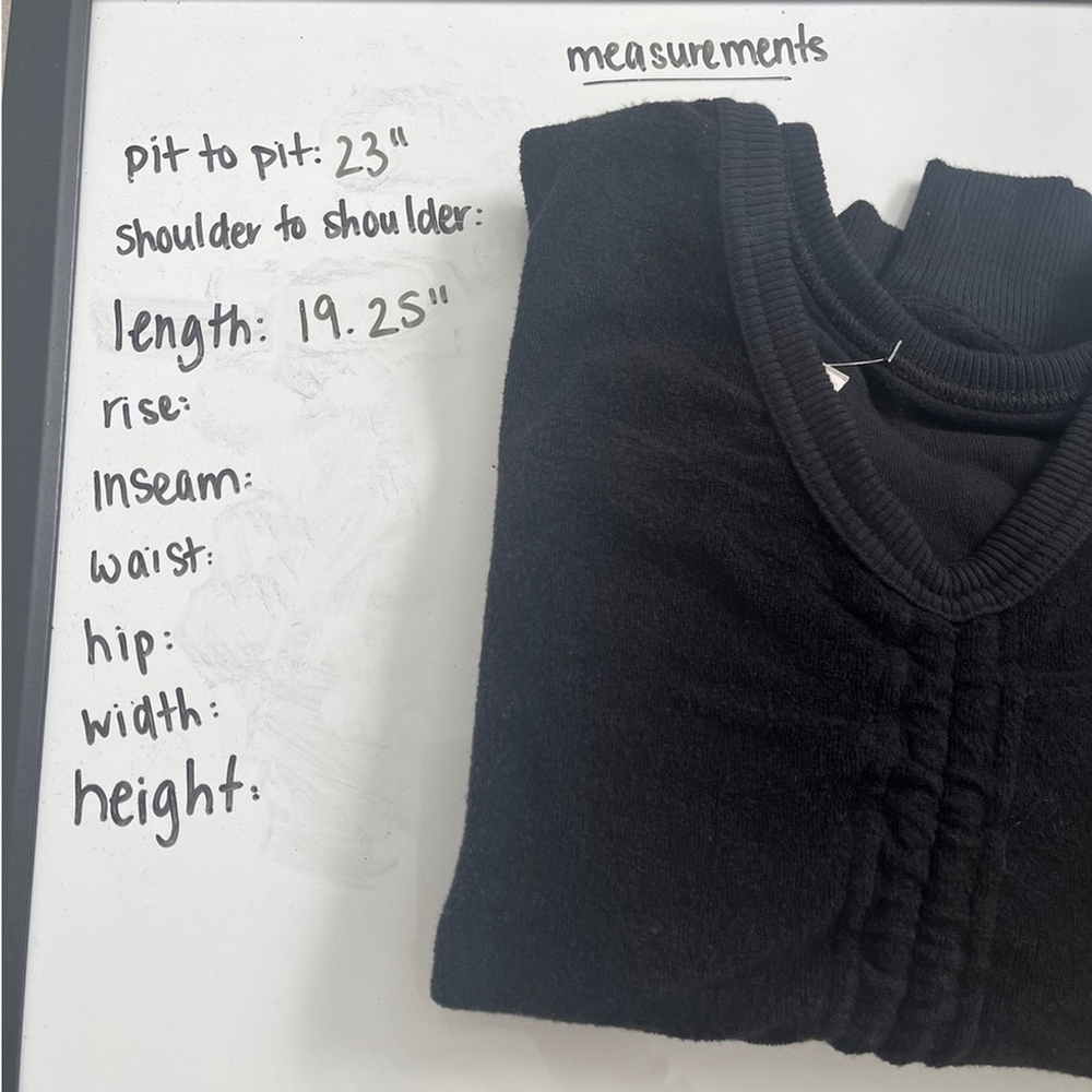 Aerie Black Terry Cloth Sweatshirt with Cinched Back/Front Size Medium - Picture 11 of 11